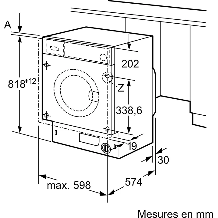 Lave linge hublot SIEMENS WI12W348FF – Image 2
