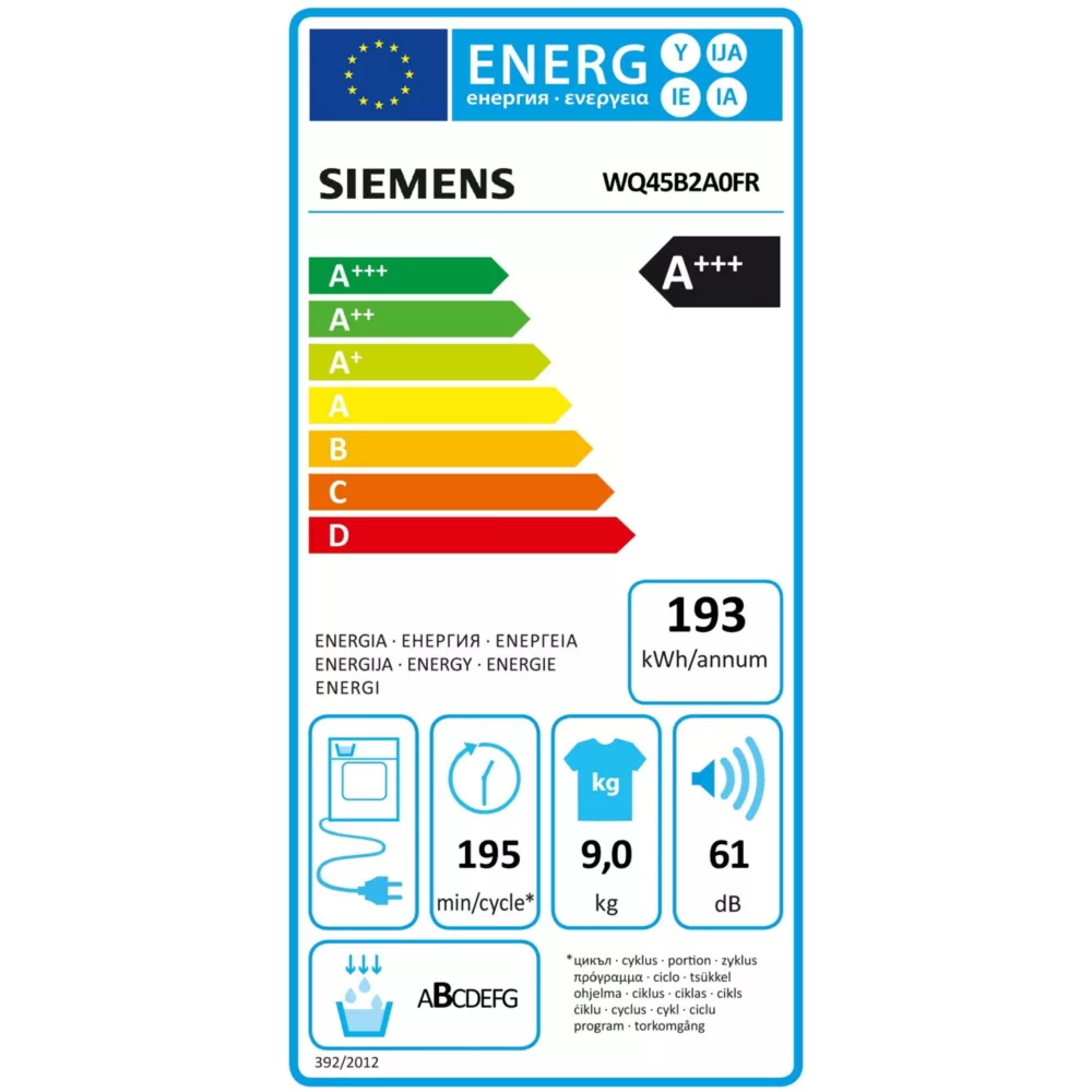 Sèche linge pompe à chaleur SIEMENS WQ45B2A0FR iQ700 – Image 8