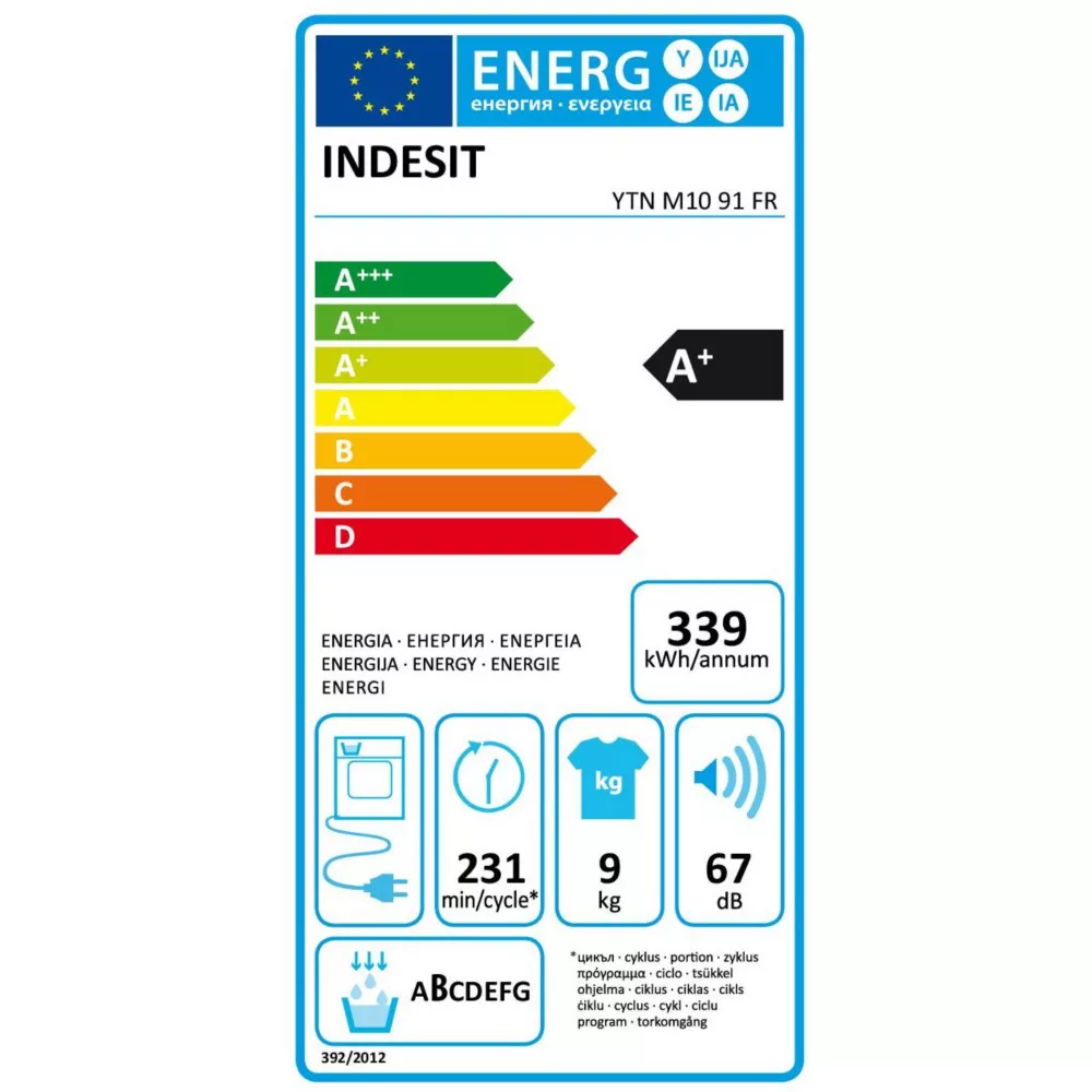 Sèche linge pompe à chaleur INDESIT YTNM1091FR – Image 9
