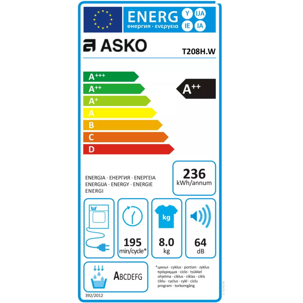 Sèche linge pompe à chaleur ASKO T208H.W – Image 8