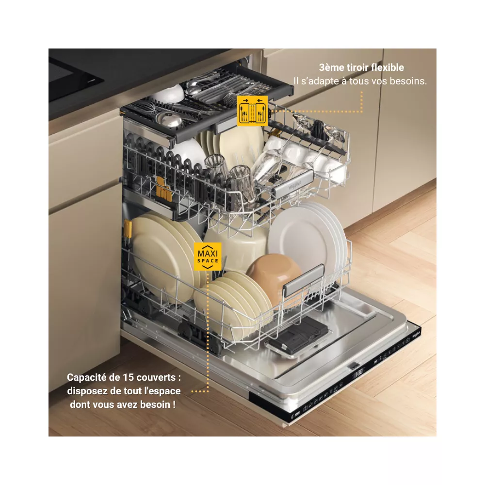 Lave vaisselle encastrable WHIRLPOOL W7IHF60TUS MaxiSpace – Image 10