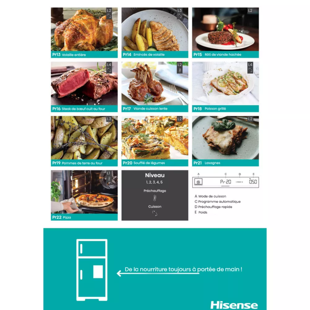 Four encastrable fonction vapeur HISENSE BSA66334PG – Image 14