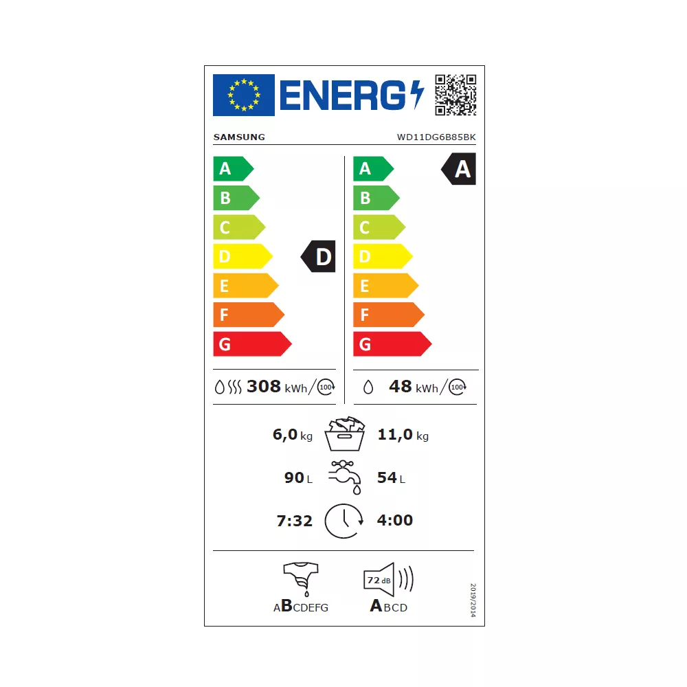 Lave linge séchant hublot SAMSUNG WD11DG6B85BKU3 – Image 3