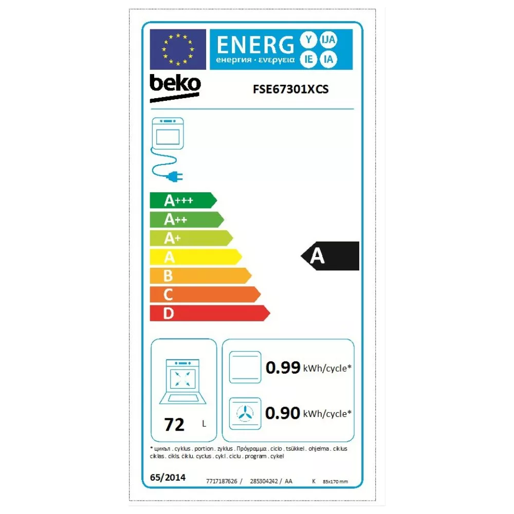 Cuisinière vitrocéramique BEKO FSE67301XCS – Image 10