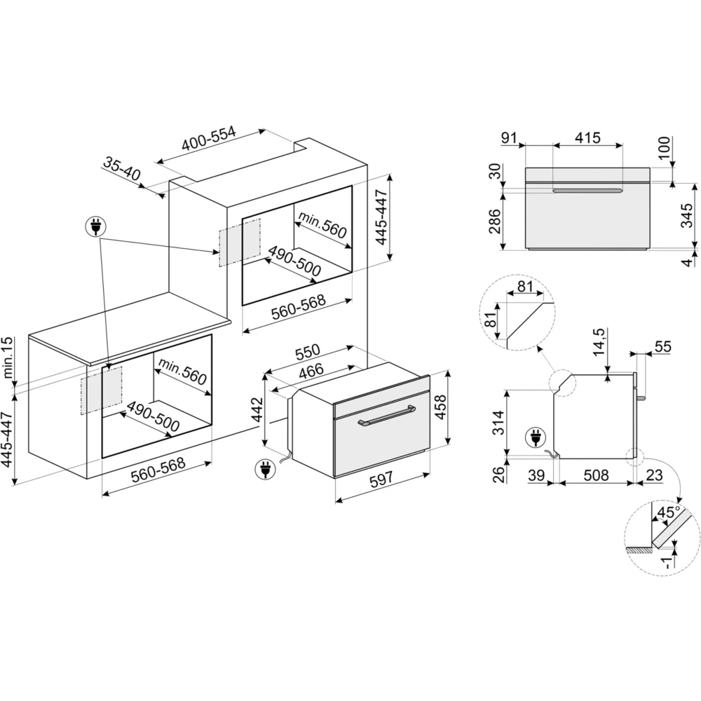 Micro ondes combiné encastrable SMEG SO4902M1N – Image 4